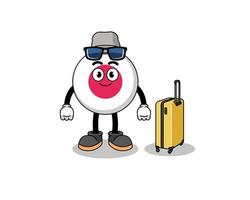 japan flag mascot doing vacation vector