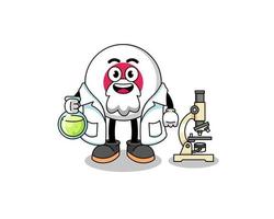 Mascot of japan flag as a scientist vector