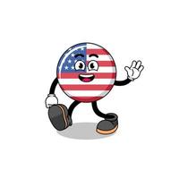 united states flag cartoon walking vector