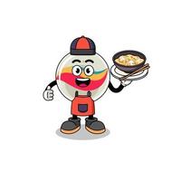 Illustration of marble toy as an asian chef vector