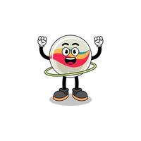 Character Illustration of marble toy playing hula hoop vector