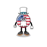Illustration of united states flag cartoon with i want you gesture vector
