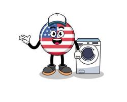 united states flag illustration as a laundry man vector