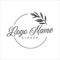 concepto de logotipo de moda, boutique, floral y botánico sobre fondo blanco vector