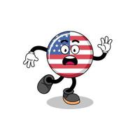 slipping united states flag mascot illustration vector