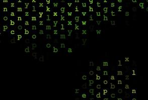 Dark green vector layout with latin alphabet.