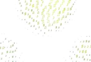Light Green vector pattern with music elements.