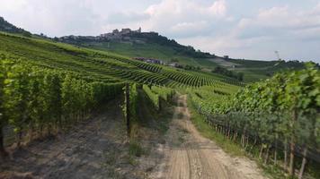 La Morra aerial view and vineyard in Langhe, Piedmont video