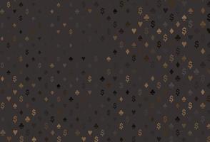 Dark black vector pattern with symbol of cards.