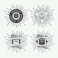 conjunto de etiquetas, emblemas y logotipos antiguos de rugby y fútbol americano. ilustración vectorial vector