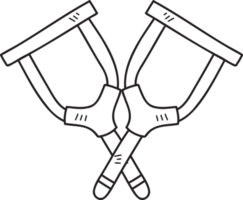 ilustração de muletas desenhadas à mão png