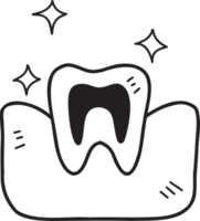 ilustração de dentes e gengivas desenhadas à mão png