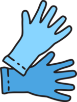 illustration de gants médicaux dessinés à la main png