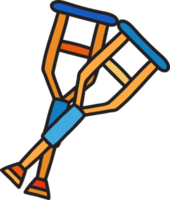 Hand Drawn crutches illustration png