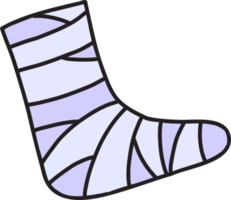 illustration de pied d'attelle dessiné à la main png