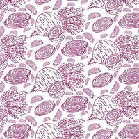 Pattern with beet full beetroot and piece of beet. Vector hand drawn illustration