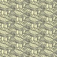 Japanese food pattern with sushi  background monochrom colors vector