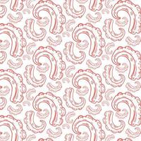 octopus tentacles - pattern. Hand drawn illustration with pnik color vector