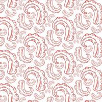 octopus tentacles - pattern. Hand drawn illustration with pnik color vector