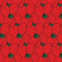 Pattern of fresh strawberry background - Vector illustration