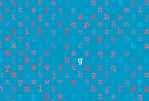 Light blue, red vector pattern with ABC symbols.