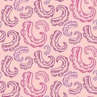 octopus tentacles - pattern. Hand drawn illustration vector