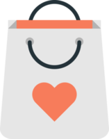 shopping bags and hearts illustration in minimal style png