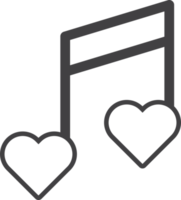 musical notes and heart illustration in minimal style png