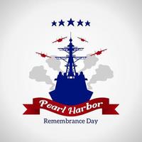 tema del día del recuerdo de Pearl Harbor. ilustración vectorial adecuado para carteles, pancartas, antecedentes y tarjetas de felicitación. vector