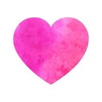 Watercolor pink heart isolated on white background. Hand drawn vector element for your design. Good for greeting card and invitation.