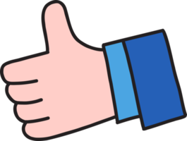 Hand Drawn thumbs up and good review illustration png