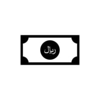 Rial Sign also known as Riyal Sign for Icon, Symbol, Pictogram, Website, Art Illustration or Graphic Design Element. Vector Illustration