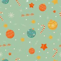 Christmas seamless pattern with ornaments. Christmas wrapping paper concept. Vector illustration