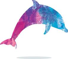 Fish illustration, colorful dolphin vector