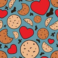 A seamless pattern of cookies and chocolate crumbs. vector