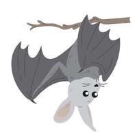 vampire rabbit hanging on a branch upside down vector