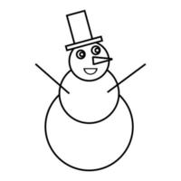 Snowman icon. Flat icon. Snowman linear icon. vector