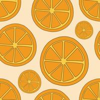 Tropical seamless pattern with oranges. Simple vector