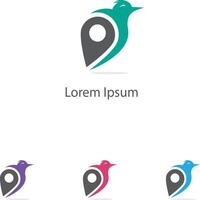 lindo y hermoso diseño de logo de pájaro. diseño del logotipo de colibrí. plantilla única de logotipo de pájaro lindo. vector