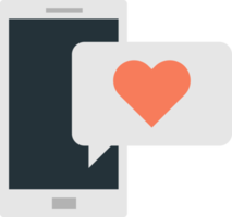 smartphone and heart illustration in minimal style png