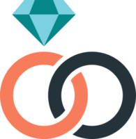 ilustración de anillo de diamantes en estilo minimalista png