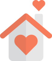 cute house and heart illustration in minimal style png