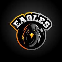 vector de ilustración de diseño de logotipo de mascota de esport de águila oscura