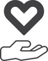 mano e cuore illustrazione nel minimo stile png