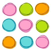 Set of Color circle line sketch vector