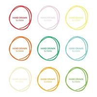 Set of hand drawn scribble vector