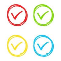 Set of hand drawn Check Mark vector