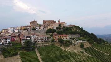 La Morra aerial view and vineyard in Langhe, Piedmont video