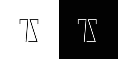 diseño de logotipo de iniciales de letra ts simple y moderno 5 vector