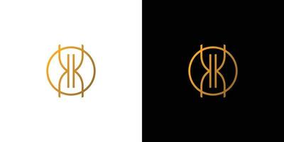 Simple and modern letter KK initials logo design 2 vector